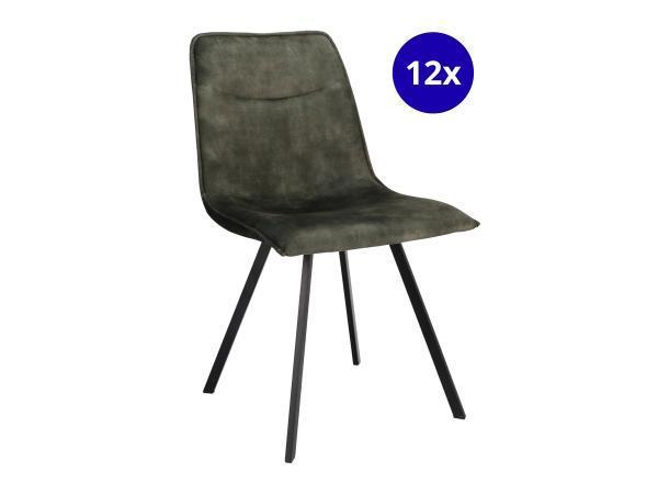 Veiling - Stoel Nora (set van 12) Velvet - Velours - Groen, Maison & Meubles, Chaises