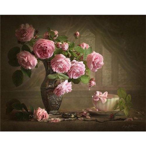 2eChoix | Office Peinture à numéros - vase avec roses -, Hobby en Vrije tijd, Modelbouw | Overige, Ophalen of Verzenden
