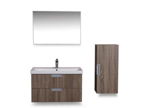 2 meubel 80 +ker.wast.+spiegel + kast eiken, Maison & Meubles, Salle de bain | Meubles de Salle de bain, Enlèvement ou Envoi