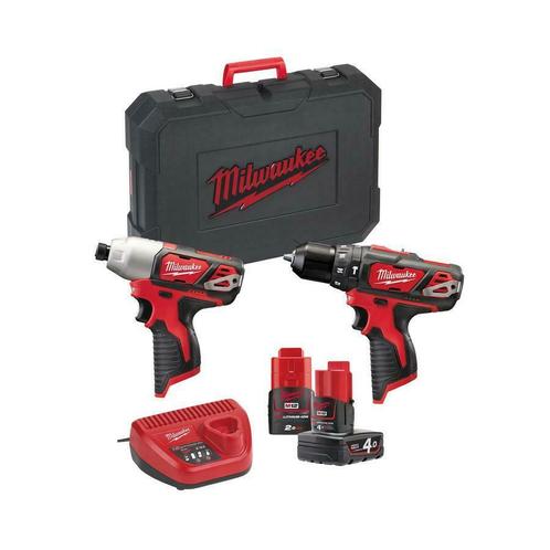 Milwaukee M12 BPP2B-421C 12V Twin Pack M12BPD Klopboormachin, Bricolage & Construction, Outillage | Foreuses