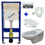 Geberit UP 100 + Neptunus WC +Ultimo zitt + Delta 50 gl.chr, Nieuw, Ophalen of Verzenden