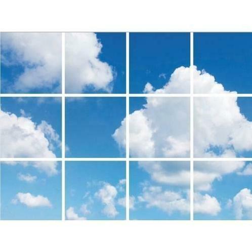 Wolkenplafond Fotoprint verdeeld over 12 panelen 60x60cm, Tuin en Terras, Tuinwanddecoratie, Nieuw, Verzenden