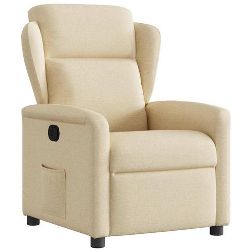 vidaXL Fauteuil verstelbaar stof crèmekleurig, Huis en Inrichting, Fauteuils, Nieuw, Verzenden