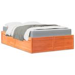 vidaXL Bed met matras massief grenenhout wasbruin 140x190 cm, Huis en Inrichting, Slaapkamer | Bedden, Verzenden, Nieuw