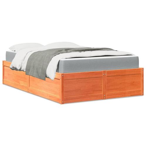 vidaXL Bed met matras massief grenenhout wasbruin 140x190 cm, Huis en Inrichting, Slaapkamer | Bedden, Nieuw, Verzenden