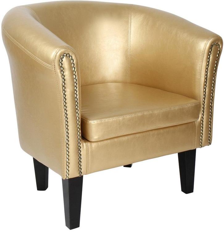 Fauteuil met armleuning - Relaxstoel -  Goud - MIADOMODO, Huis en Inrichting, Fauteuils, Nieuw, Verzenden