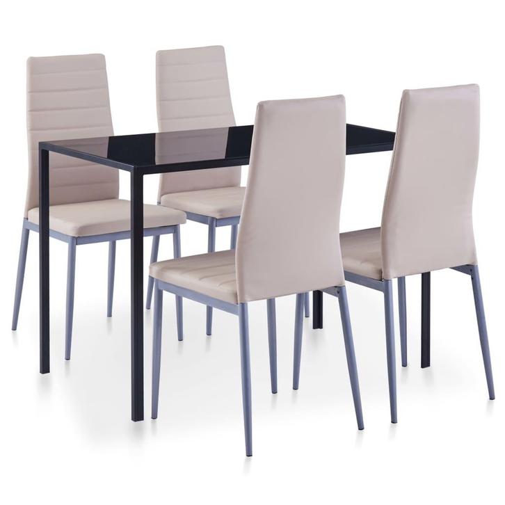vidaXL 5-delige Eethoek cappuccino, Huis en Inrichting, Complete eetkamers, Nieuw, Verzenden