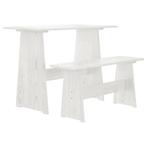 vidaXL Eettafel met bankje REINE massief grenenhout wit, Huis en Inrichting, Verzenden, Nieuw
