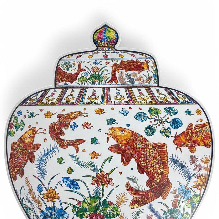 Takashi Murakami (1962) - Lidded Jar with Design of a Lotus, Antiek en Kunst, Kunst | Designobjecten