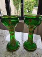 Vaas (2) - verre de Bohême - Art Nouveau, Antiquités & Art