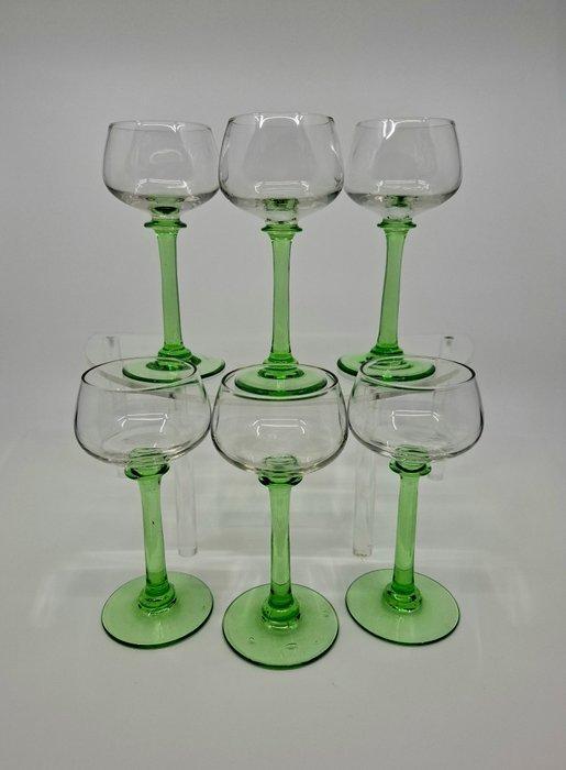 Drinkservies (6) - Uraniumglas, Antiek en Kunst, Kunst | Designobjecten