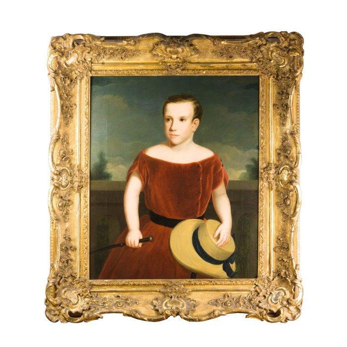 Britse school (XIX) - Kinderportrait, Antiek en Kunst, Kunst | Schilderijen | Klassiek