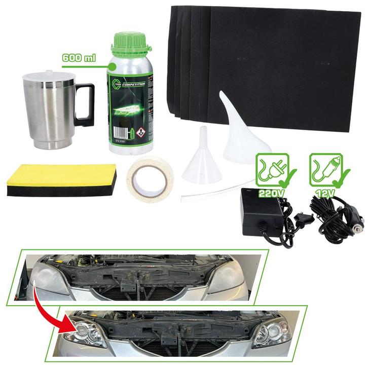 Competition Doffe Koplamp Polymeer Reparatie Kit 16-delig, Auto diversen, Autogereedschap, Nieuw, Verzenden