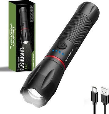 Tweedekans | Travelhawk Zaklamp Oplaadbaar - Zaklamp Led beschikbaar voor biedingen