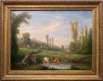 J. C. Courbe (XIX) - NO RESERVE - Scène Champêtre avec, Antiek en Kunst