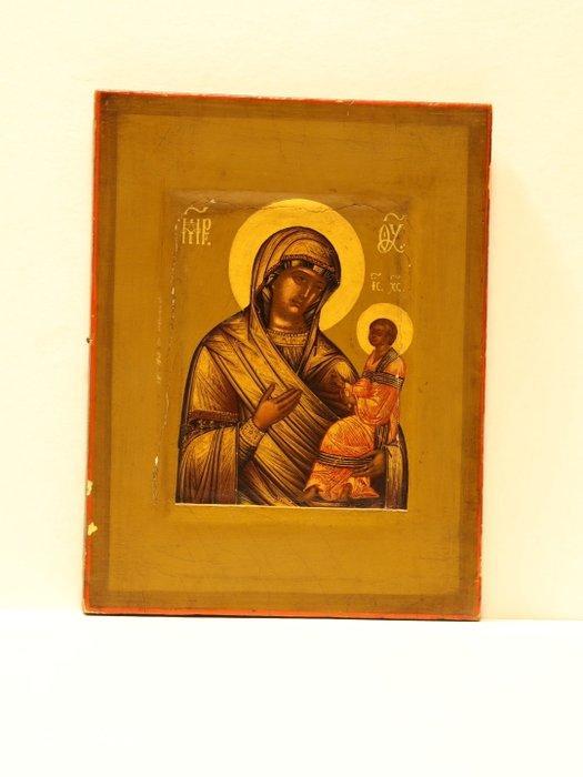 Icoon - Moeder Gods Iverskaja - Hout - Zeldzame inscriptie, Antiek en Kunst, Kunst | Niet-Westerse kunst