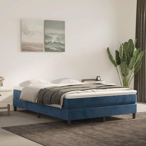 vidaXL Pocketveringmatras 140x190x20 cm fluweel donkerblauw, Huis en Inrichting, Slaapkamer | Matrassen en Bedbodems, Nieuw, Verzenden
