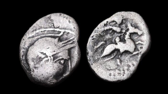 Kelten, Vallée du Rhône Silver Denier au cavalier DVRNACOS /, Postzegels en Munten, Munten | Europa | Niet-Euromunten