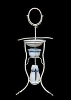 Lampetstel met standaard (5) - IJzer, Keramiek, spiegel -, Antiek en Kunst