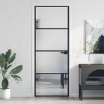 vidaXL Binnendeur smal 76x201,5 cm gehard glas en aluminium, Doe-het-zelf en Bouw, Deuren en Vliegenramen, Verzenden, Nieuw