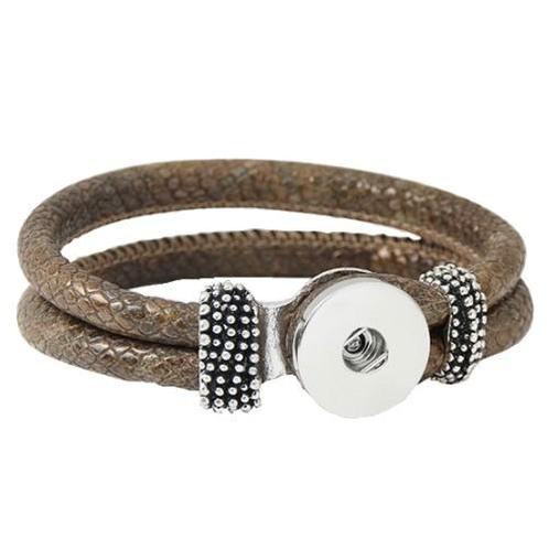 Fako Bijoux® - Armband - Click Buttons - Slang - Beige/Goud, Handtassen en Accessoires, Armbanden, Verzenden