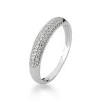 Bague - 14 carats Or blanc Diamant (Naturelle), Handtassen en Accessoires, Ringen, Nieuw