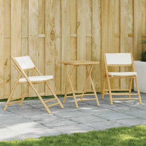 vidaXL Ensemble de bistro pliante 3 pcs et coussins, Jardin & Terrasse, Ensembles de jardin, Neuf, Envoi