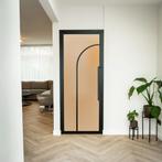 Stalen Binnendeur - Zwart - 2 Vlaks rond - Mat glas, Doe-het-zelf en Bouw, Deuren en Vliegenramen, Minder dan 80 cm, Binnendeur