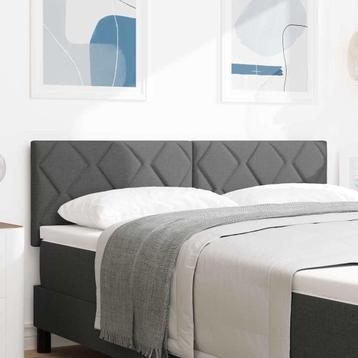 vidaXL Stoffen Hoofdbord Geometric Handmatig Donkergrijs 144, Verzenden