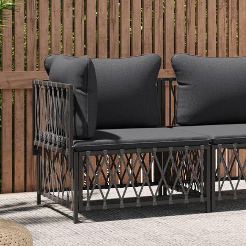 vidaXL Tuinhoekbank met kussens geweven stof, Tuin en Terras, Tuinsets en Loungesets, Nieuw, Verzenden