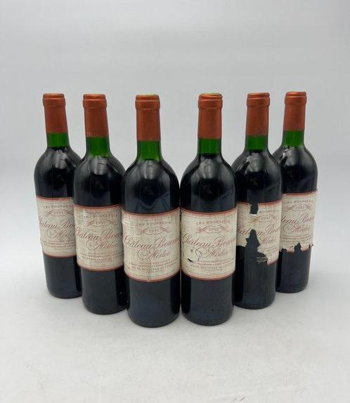 1991 Château Bournac - Médoc Cru Bourgeois - 6 Flessen (0.75, Verzamelen, Wijnen
