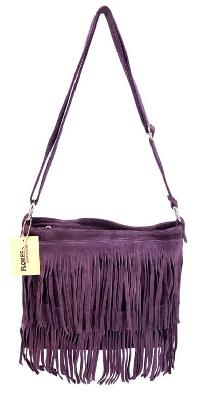 Back to the Sixties Suede Franje tas (paars), Handtassen en Accessoires, Tassen | Schoudertassen, Verzenden