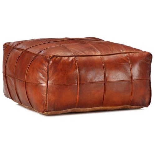 vidaXL Poef 60x60x30 cm echt geitenleer tan, Huis en Inrichting, Zetels | Voetbanken en poefs, Nieuw, Verzenden