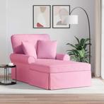 vidaXL Chaise Lounge met Rok met kussen Roze 91 x 157 x 91, Huis en Inrichting, Verzenden, Nieuw