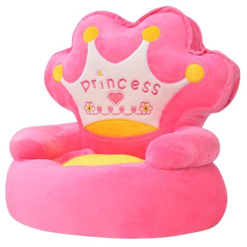 vidaXL Kinderstoel prinses pluche roze, Kinderen en Baby's, Kinderstoelen, Nieuw, Verzenden