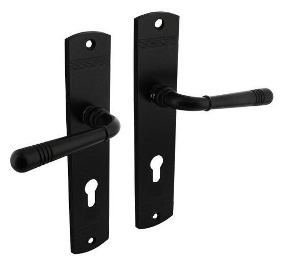 Intersteel deurkruk Helena op schild 230x44mm PC72 zwart, Doe-het-zelf en Bouw, Hang- en Sluitwerk, Ophalen of Verzenden