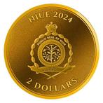 Niue. 2 Dollars 2024 1 oz Niue Burning Bitcoin 24k Gold, Postzegels en Munten