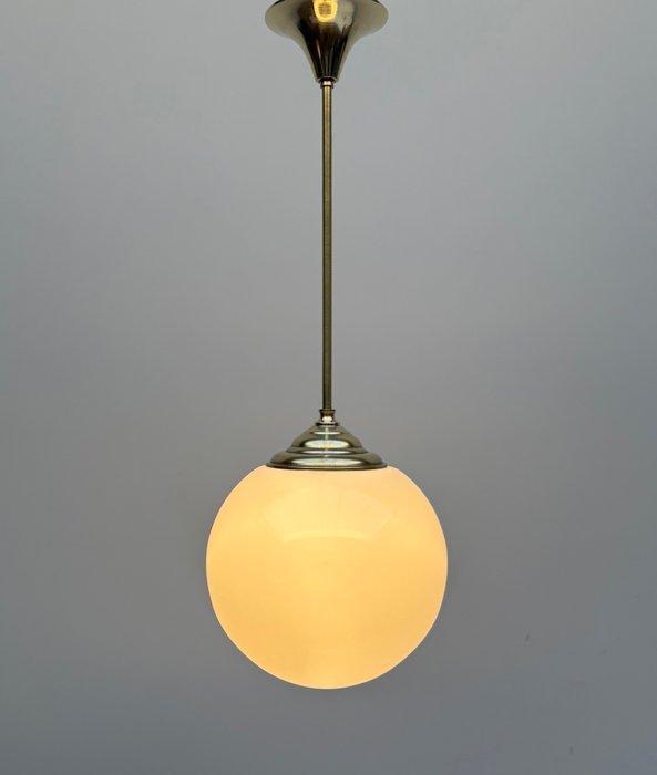 Plafonnier - Opaline - Lustre suspendu en laiton avec une, Antiek en Kunst, Kunst | Designobjecten