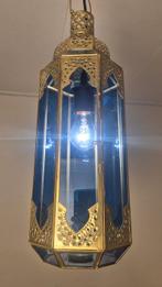 Kroonluchter - Spectaculaire Octagon Lamp - 24 blauwe ramen, Antiek en Kunst