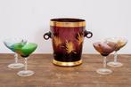 Champagne koeler (5) - Vintage barset met palmen - Glas -, Antiek en Kunst