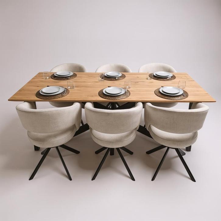 Tafel Rechthoekig Eikenhout  Matrix  240x100, Huis en Inrichting, Tafels | Eettafels