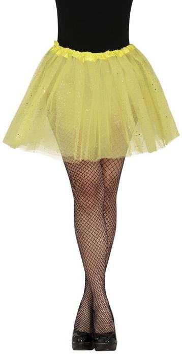 Gele Tutu Dames Glitter 40cm, Verzenden