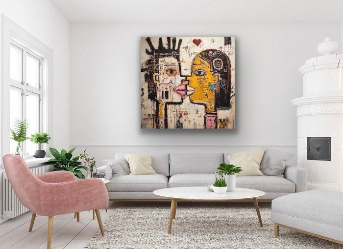 Eric Brumette - KISS ME LIKE BASQUIAT 8 - Toile L, Antiek en Kunst, Kunst | Designobjecten