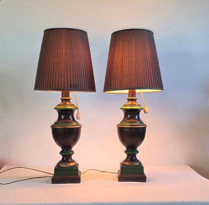 Tafellamp (2) - Lampen met twee gloeilampen - Walnoot, Antiek en Kunst, Curiosa en Brocante