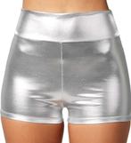 2dekans | Dressforfun - Metallic Hotpants Zilver –, Kleding | Dames, Schoenen, Ophalen of Verzenden, Nieuw