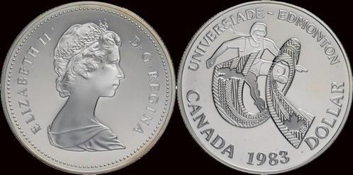 Canada 1 dollar 1983- World University games in Edmonton..., Postzegels en Munten, Munten en Bankbiljetten | Toebehoren, Verzenden