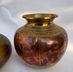 Pot (2) - Messing - Zware metalen voorwerpen, Antiek en Kunst