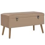 vidaXL Bankje met opbergvak 80 cm fluweel beige, Verzenden, Nieuw