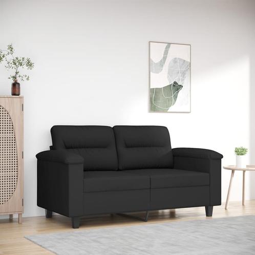 vidaXL Tweezitsbank 120 cm microvezelstof zwart, Huis en Inrichting, Zetels | Zetels, Nieuw, Verzenden