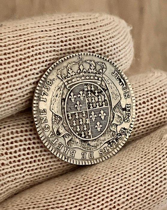 Frankrijk. Silver Jeton Louis XV, Etats de Bretagne 1758, Postzegels en Munten, Munten en Bankbiljetten | Toebehoren